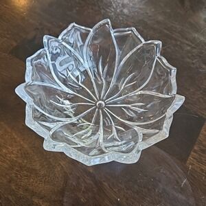 WATERFORD‎ Marquis POINSETTIA BOWL, Cut Crystal, 5", CHRISTMAS